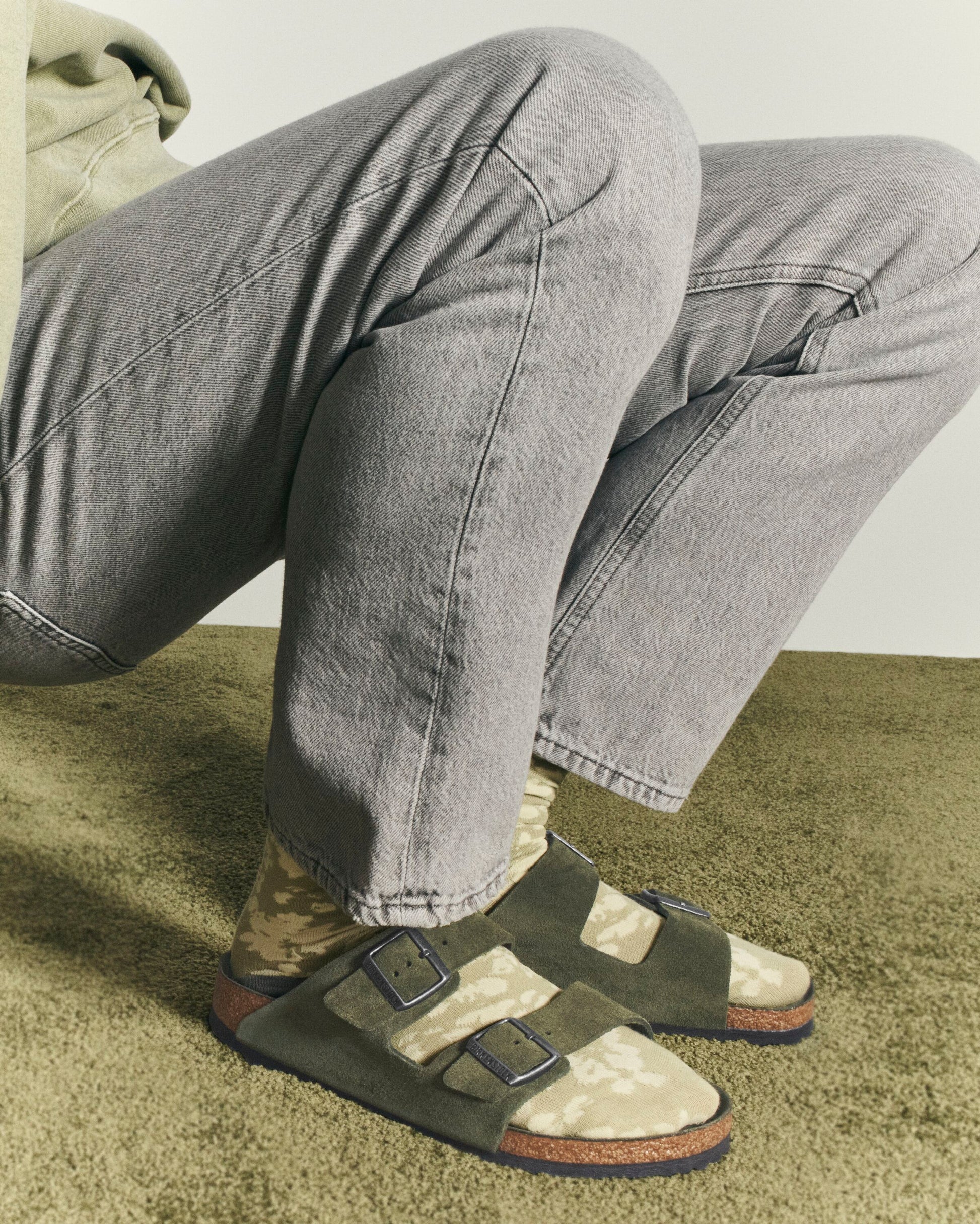 Birkenstock Men's Arizona Thyme Suede Soft Footbed SHOES BIRKENSTOCK