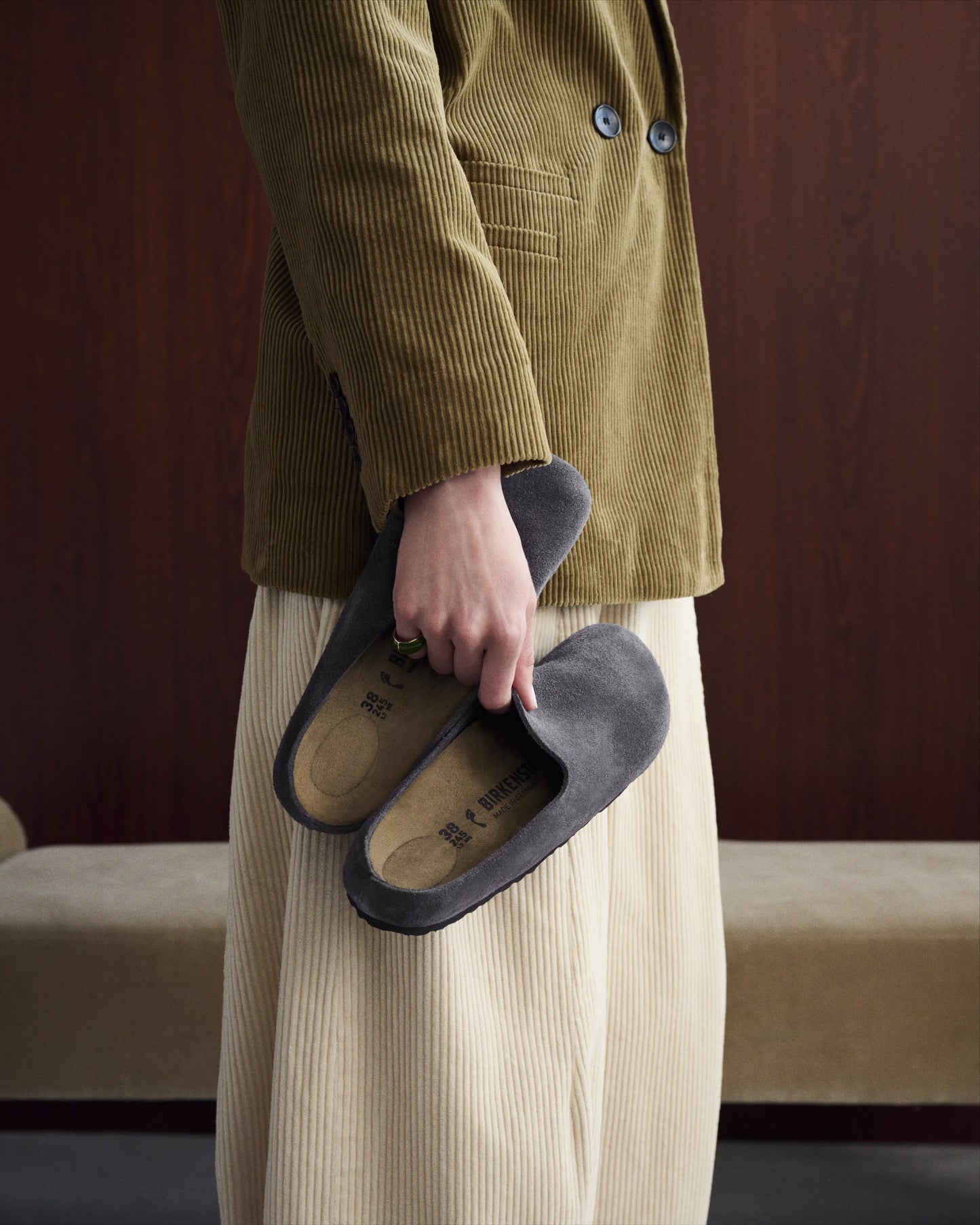 Amsterdam Wrapped Charcoal Suede