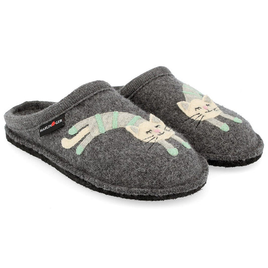 Haflinger Women's Katze Indoor Slipper SLIPPERS HAFLINGER 36 Gray