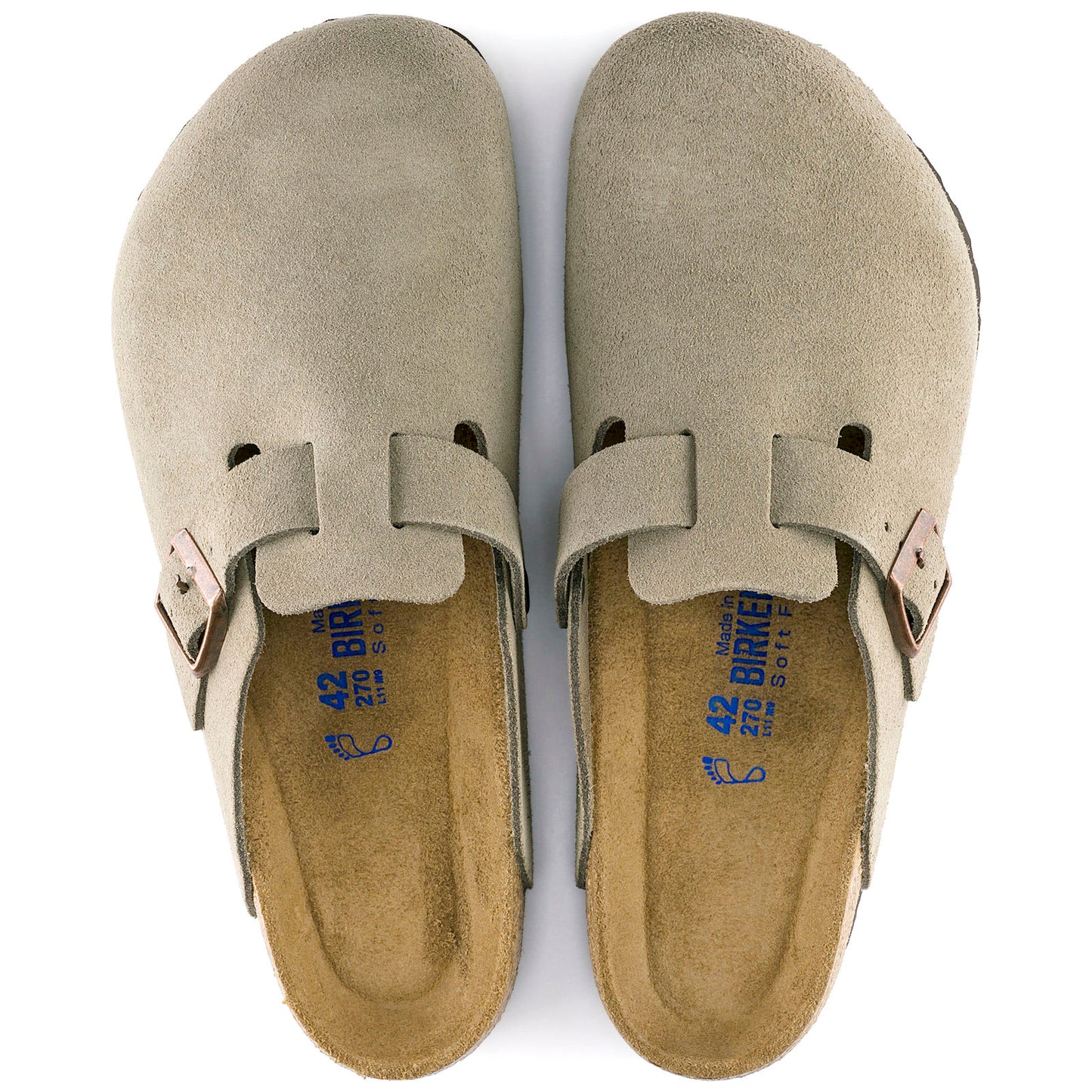 Unisex Boston Taupe Suede Soft Footbed SHOES BIRKENSTOCK
