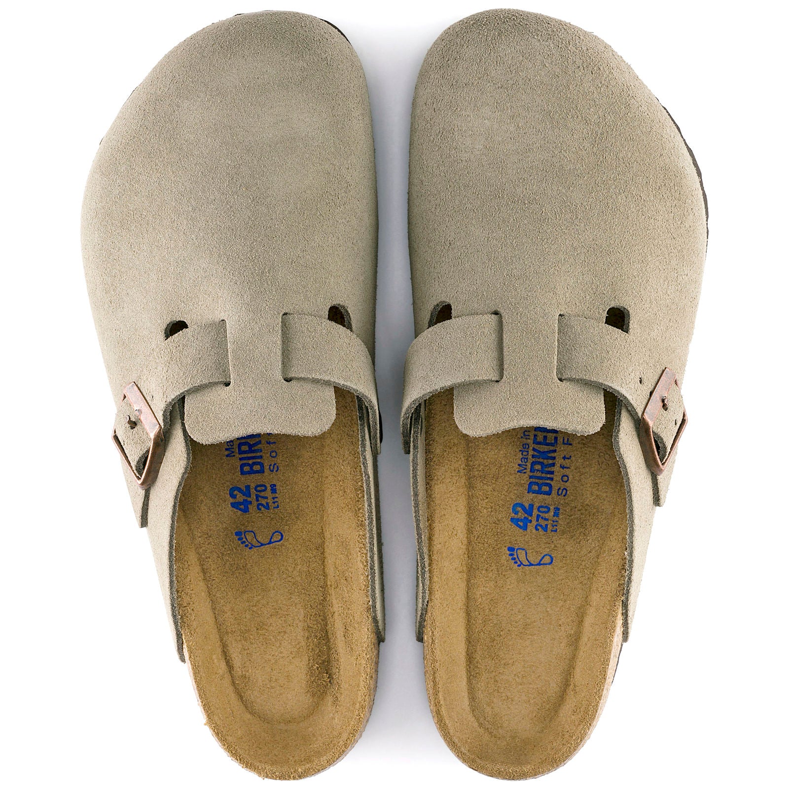 Unisex Boston Taupe Suede Soft Footbed SHOES BIRKENSTOCK