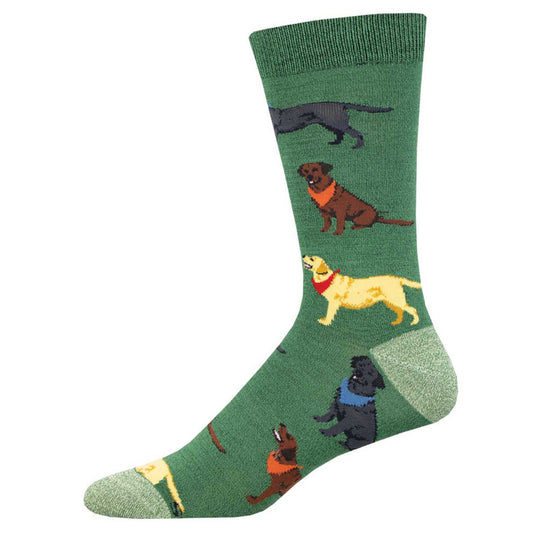 Socksmith Men's Loving Labradors Bamboo SOX SOCKSMITH Green Heather