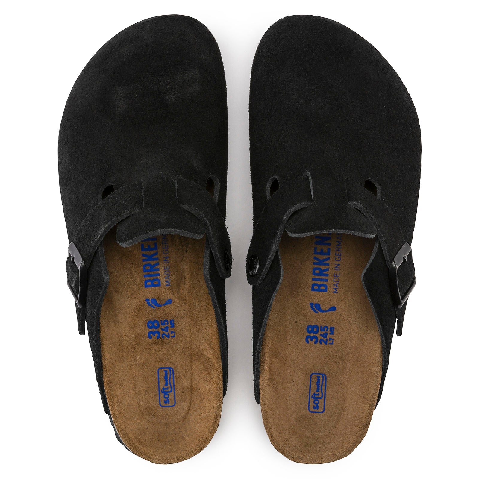 Unisex Boston Black Suede Soft Footbed – Birkenstock Village