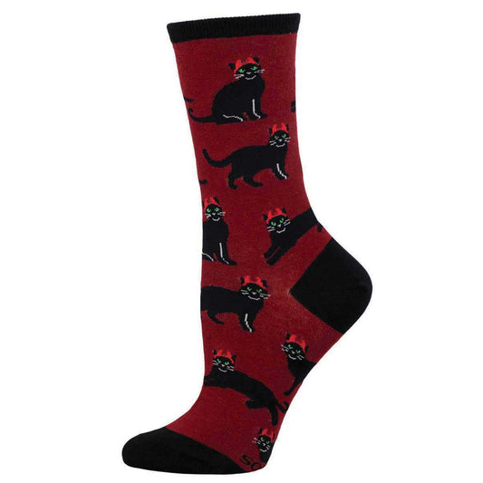 Socksmith Women's Devilish Cats SOX SOCKSMITH Red
