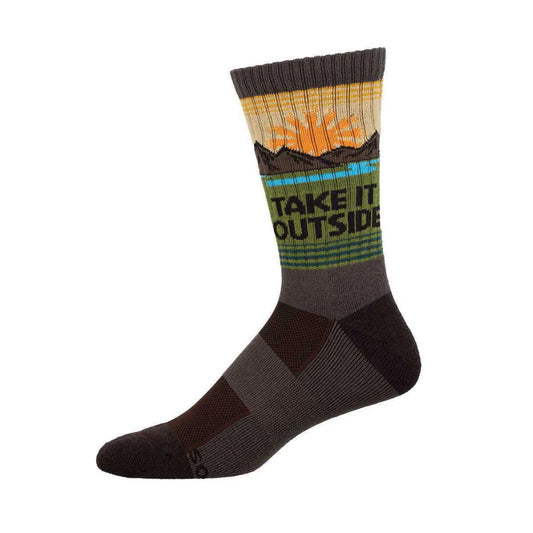 Socksmith Men's Take It Outside Crew SOX SOCKSMITH L/XL (M 10-13) Brown