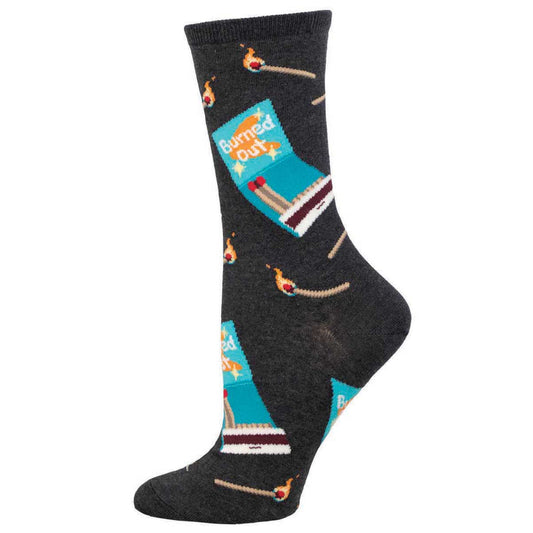 Socksmith Women's I'm Burned Out Yo SOX SOCKSMITH Charcoal