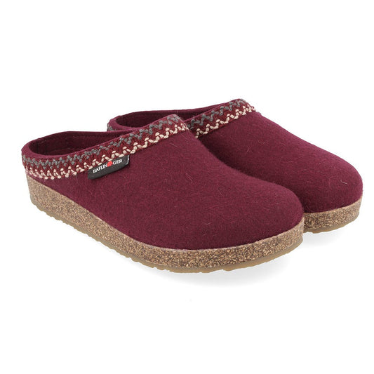 Haflinger Women's GZ Zig Zag Indoor Outdoor Clog SHOES HAFLINGER 37 Bordo