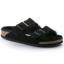 Load image into Gallery viewer, Birkenstock Arizona Black Shearling Narrow SHOES BIRKENSTOCK 38N Black 
