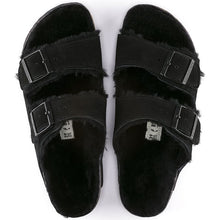 Load image into Gallery viewer, Birkenstock Arizona Black Shearling Narrow SHOES BIRKENSTOCK   
