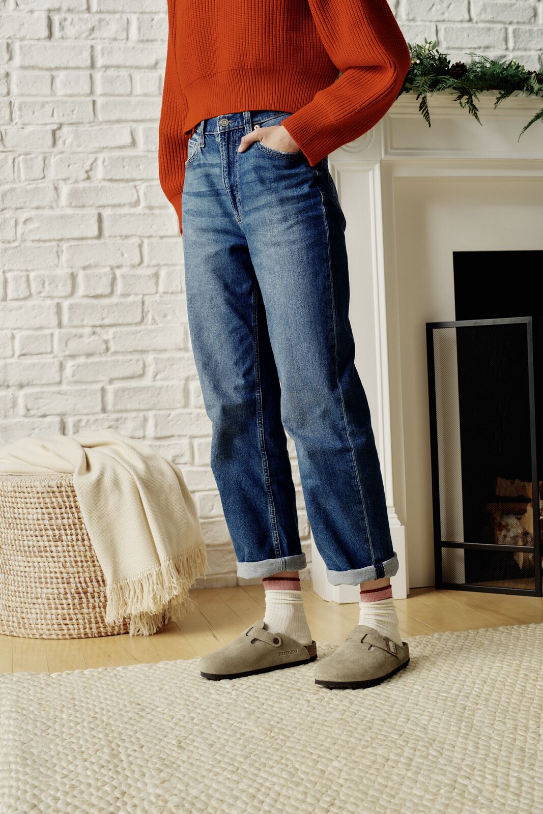 Unisex Boston Taupe Suede Soft Footbed SHOES BIRKENSTOCK