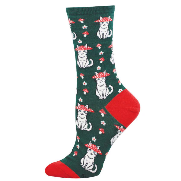 Socksmith Women's Mushroom Cat SOX SOCKSMITH Green