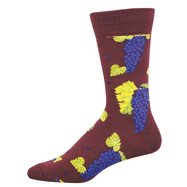 Socksmith Men's Vino Grapes SOX SOCKSMITH Maroon