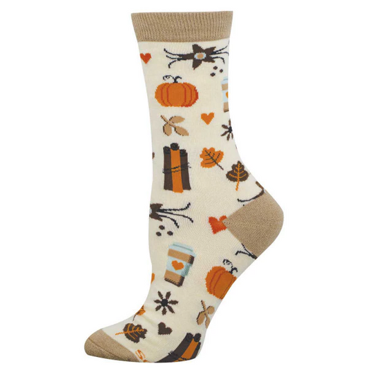 Socksmith Women's Falling For Pumpkin Bamboo SOX SOCKSMITH Ivory
