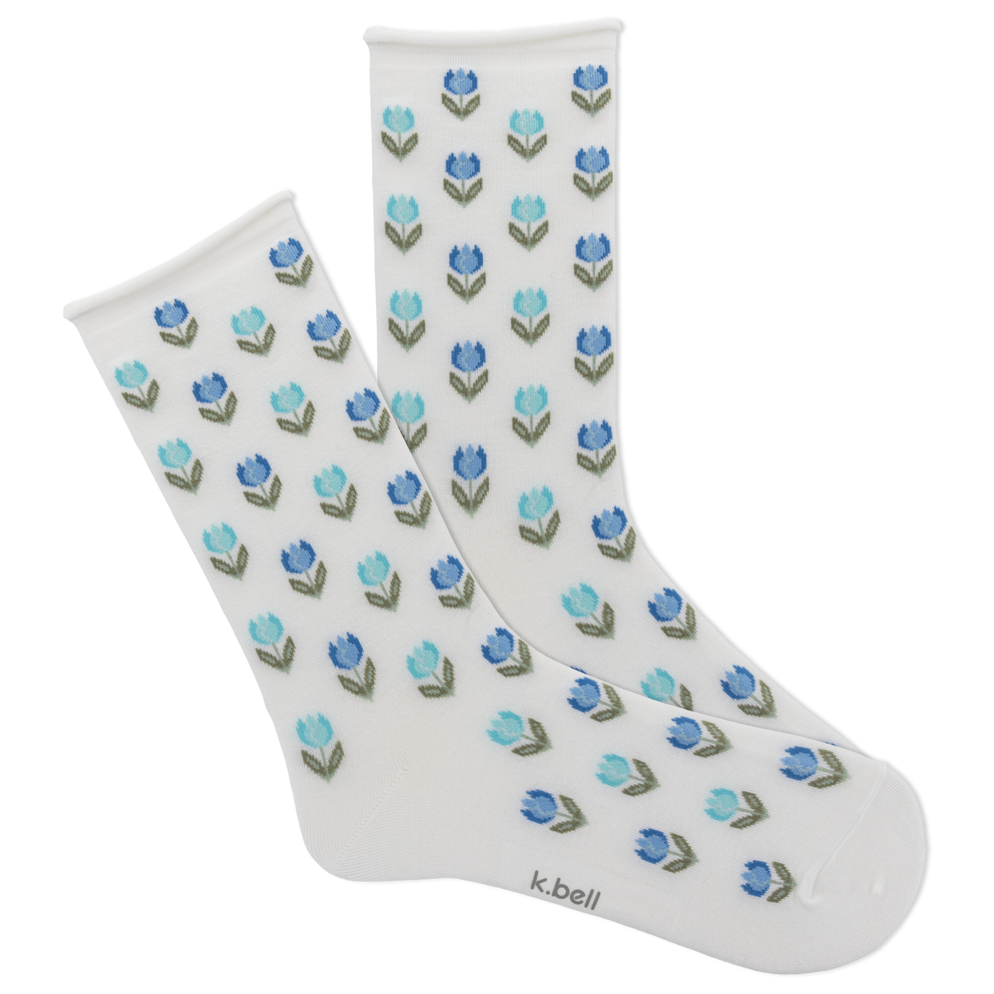 Women's Pattern Roll Top SOX K.BELL Tulips