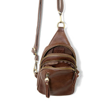 Load image into Gallery viewer, Joy Susan Cognac Skyler Sling Bag PURSES JOY SUSAN
