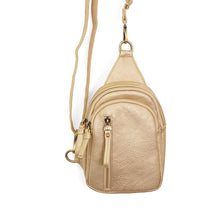 Load image into Gallery viewer, Joy Susan Metallic Gold Skyler Sling Bag PURSES JOY SUSAN Metallic Gold
