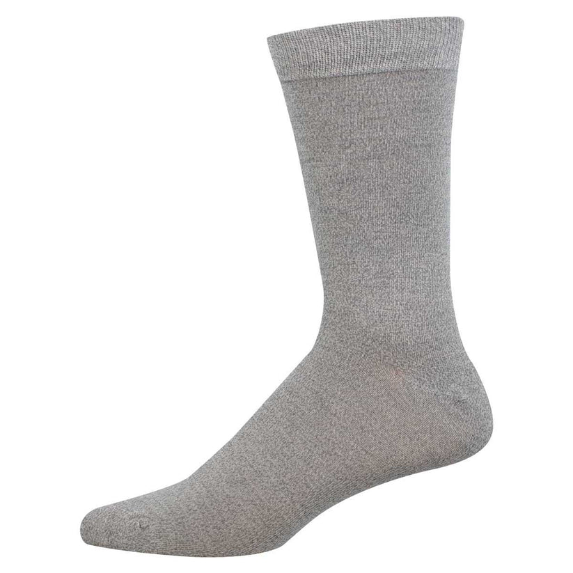 Men's Solid Bamboo Crew SOX SOCKSMITH Light Gray Heather