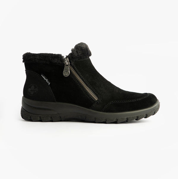 Women's Fur Cuff Boot SHOES RIEKER 37 Black