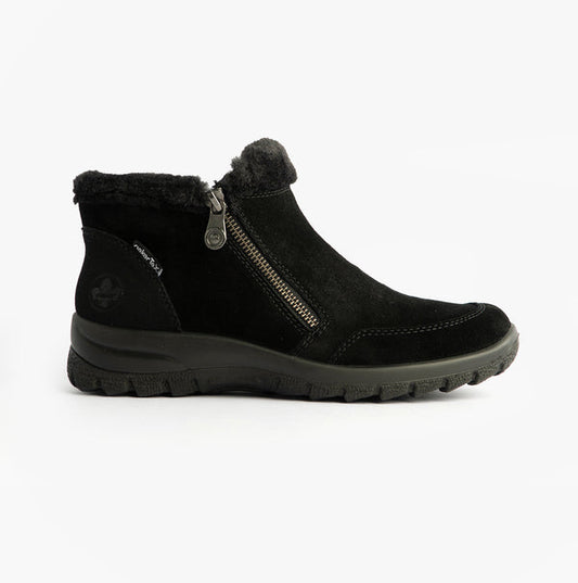 Women's Fur Cuff Boot SHOES RIEKER 37 Black