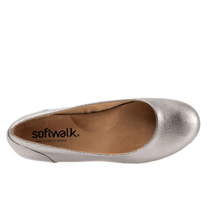 Softwalk Sonoma Ballet Flat Platinum SHOES SOFTWALK