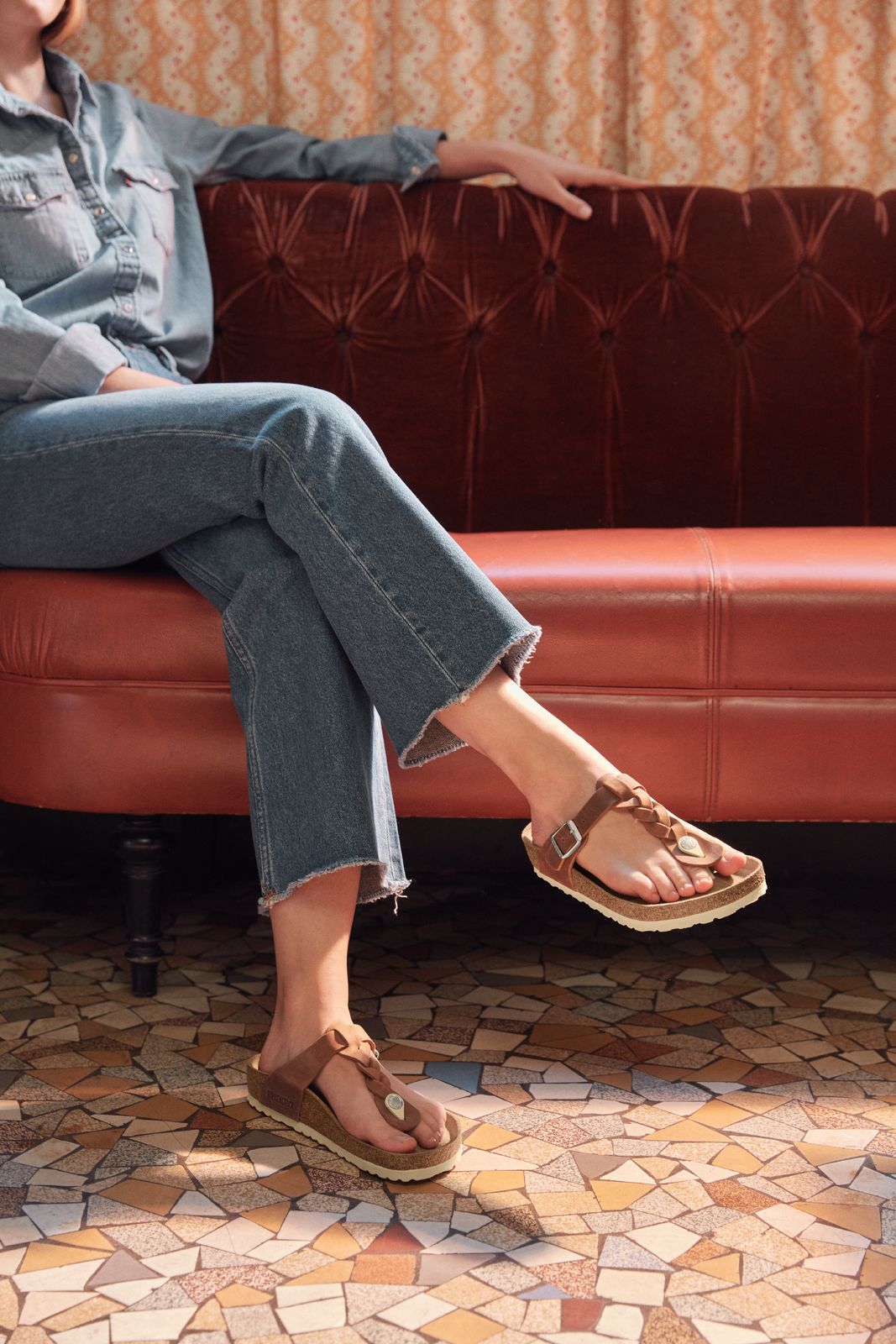 Women's Gizeh Braided Cognac SHOES BIRKENSTOCK