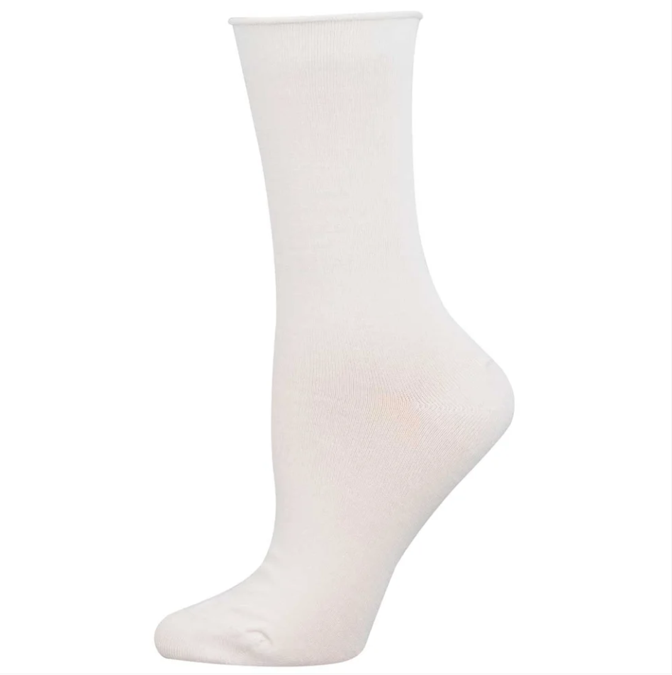 Women's Solid Bamboo SOX SOCKSMITH ALL White