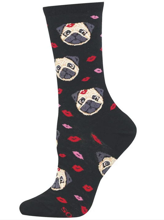 Pugs & Kisses SOX SOCKSMITH Black