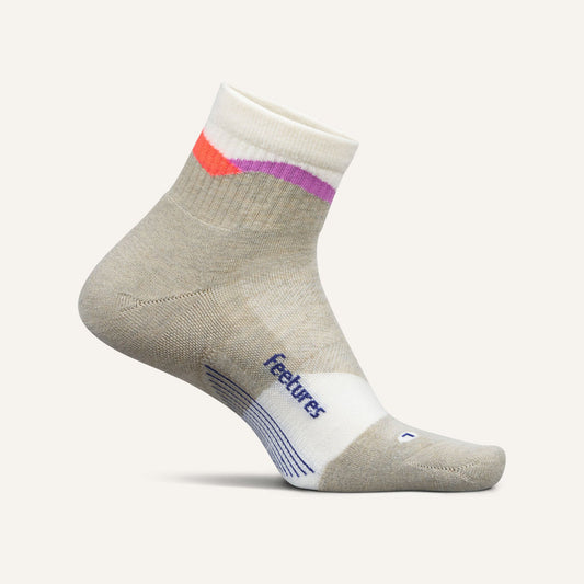 Feetures Unisex Trail Max Cushion Quarter SOX FEETURES S (W 4-6.5) Mountain High Cream