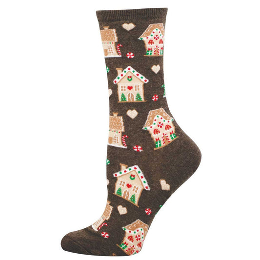 Socksmith Women's Gingerbread House SOX SOCKSMITH Brown Heather