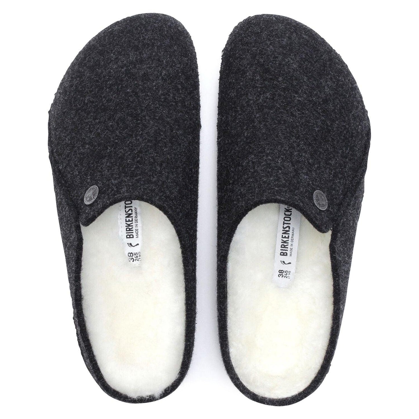 Birkenstock Zermatt Wool Felt Shearling Anthracite & Light Grey Slippers BIRKENSTOCK   