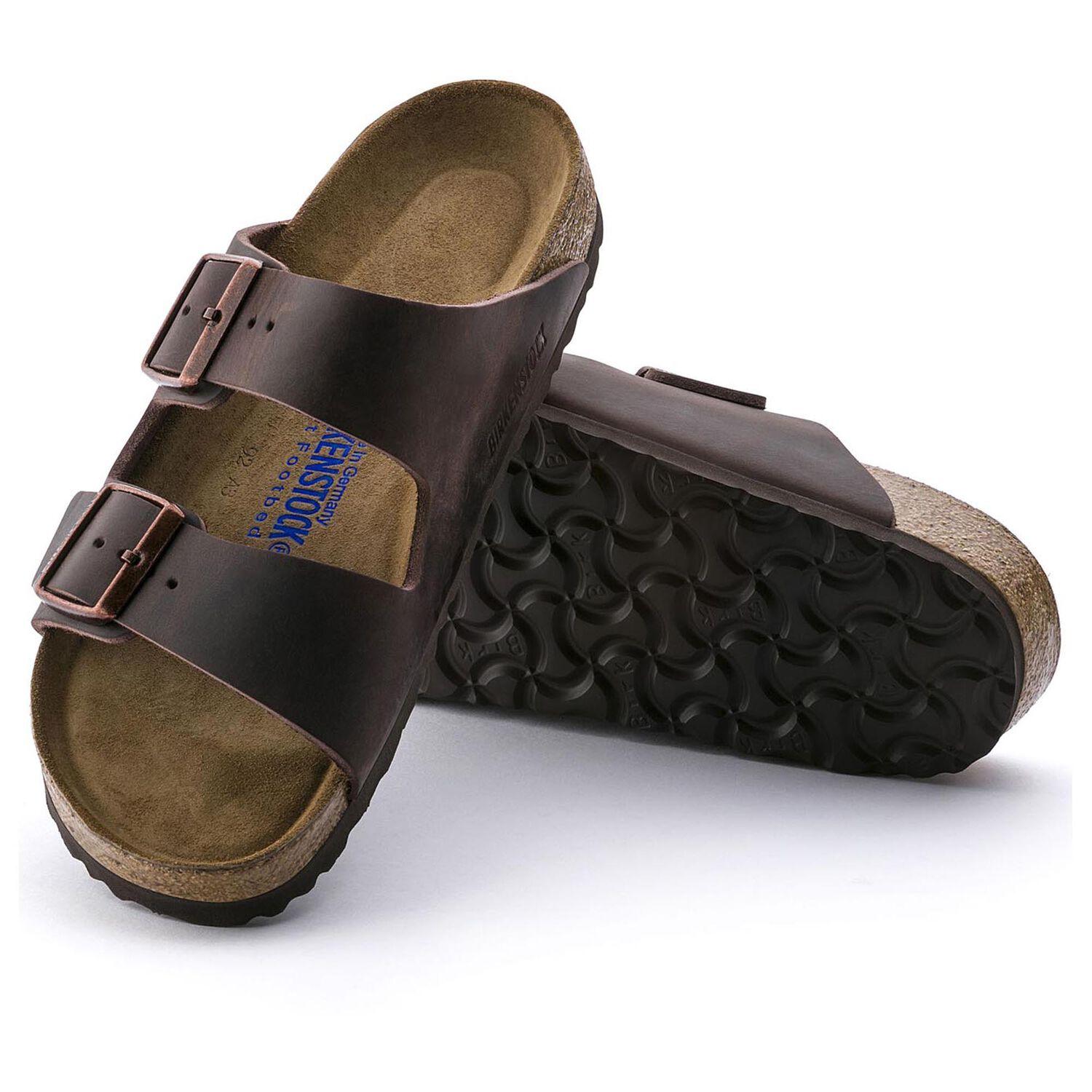 Birkenstock Unisex Arizona Oiled Leather Soft Footbed Sandals BIRKENSTOCK 35N Habana