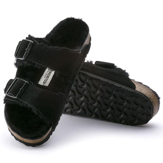 Birkenstock Arizona Black Shearling Sandals BIRKENSTOCK 35R Black