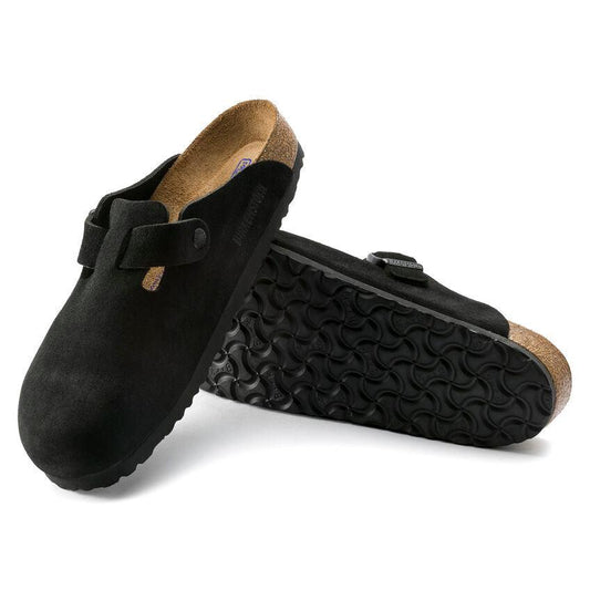 Birkenstock Boston Black Suede Soft Footbed SHOES BIRKENSTOCK 35R Black