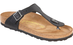 Birkenstock Gizeh Leather Sandals BIRKENSTOCK 36R Black Oil 