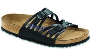 Birkenstock Granada Leather Soft Footbed Sandals BIRKENSTOCK 36R Black Oil 