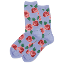 Load image into Gallery viewer, Hot Sox Women&#39;s Rose Print SOX HOTSOX Blue  
