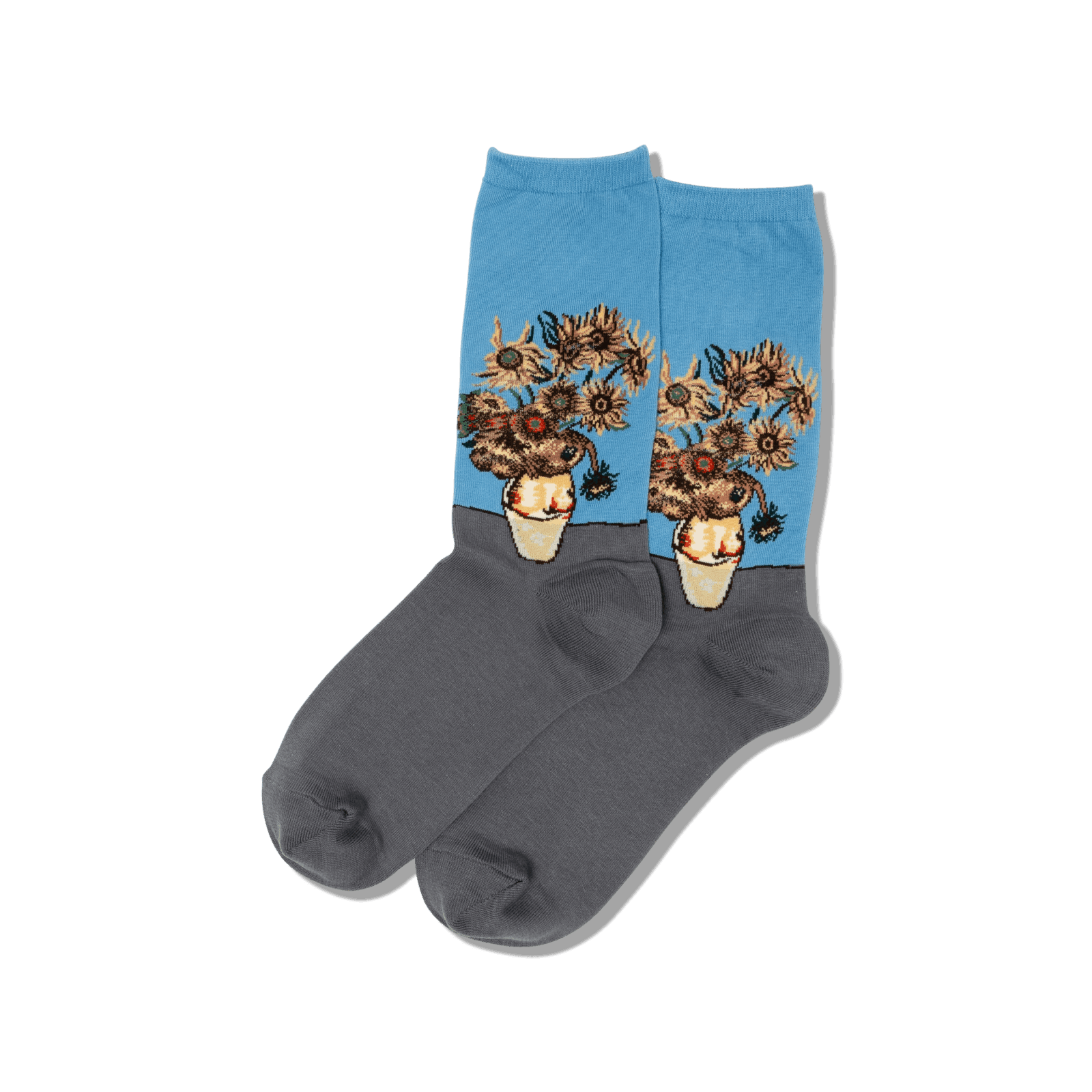 Hot Sox Women's Van Gogh's Sunflower Crew SOX HOTSOX Blue  