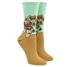 Hot Sox Women's Van Gogh's Sunflower Crew SOX HOTSOX Mint  