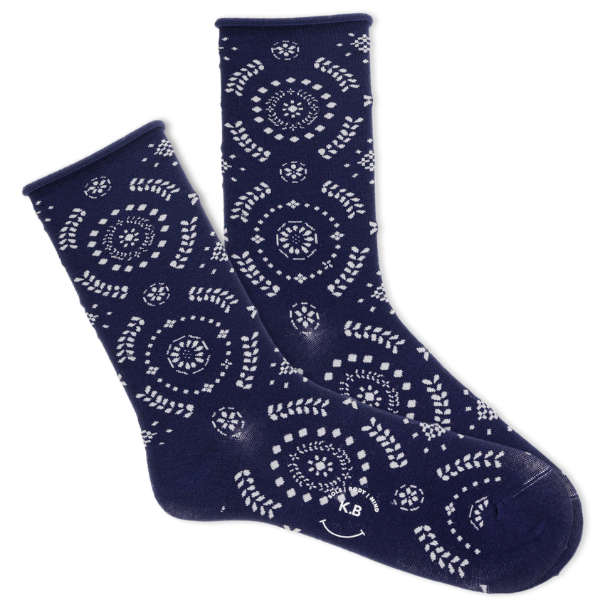 Women's Pattern Roll Top SOX K.BELL Radial Floral
