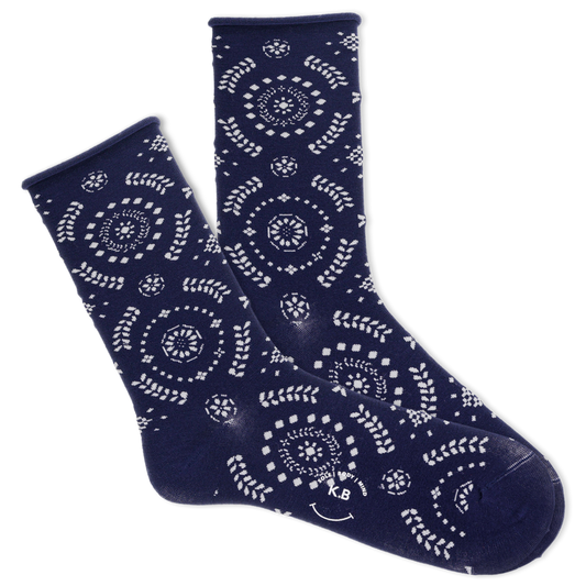 Women's Pattern Roll Top SOX K.BELL Radial Floral