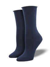 Load image into Gallery viewer, Socksmith Solid Bamboo Basic Crew SOX SOCKSMITH Navy  
