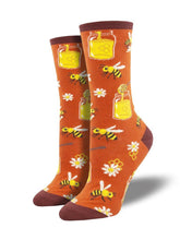 Load image into Gallery viewer, Socksmith Women&#39;s Bee My Honey Crew Socks SOCKSMITH Orange  
