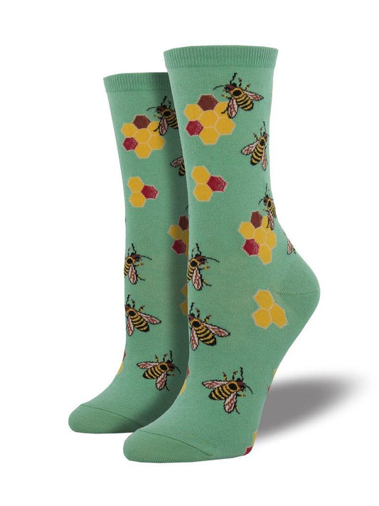 Socksmith Women's Busy Bees Crew Socks SOCKSMITH Seafoam  