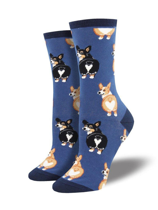 Socksmith Women's Corgi Butt Crew Socks SOCKSMITH Blue  