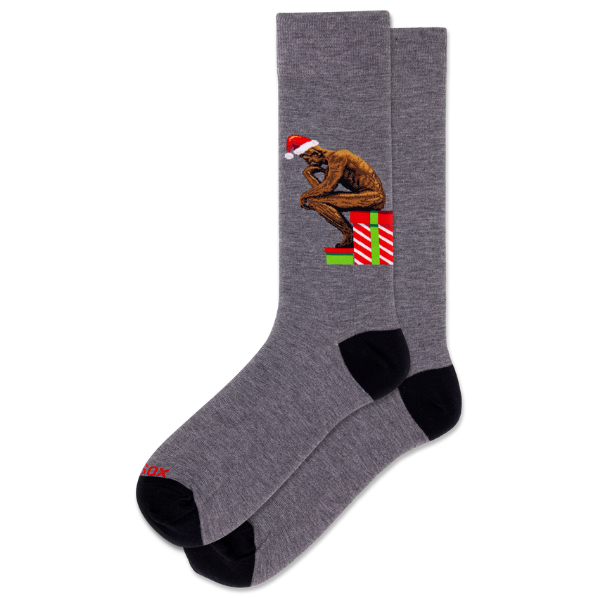 Hot Sox Men's Santa Thinker SOX HOTSOX Charcoal