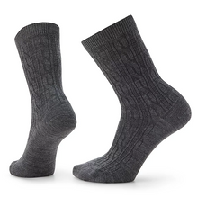 Load image into Gallery viewer, Smartwool Women&#39;s Everyday Cable Crew SOX SMARTWOOL M Gray 
