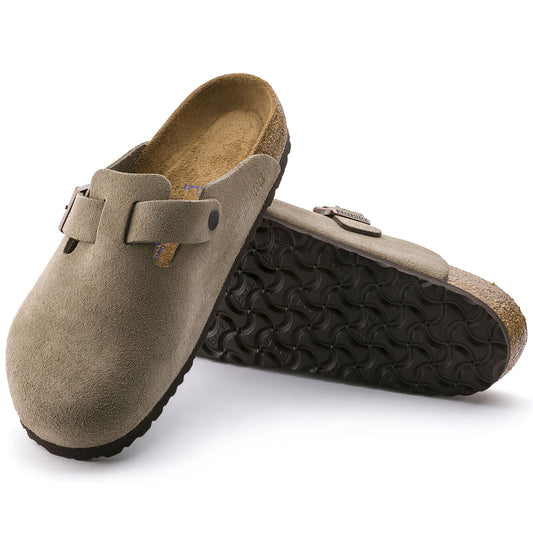 Birkenstock Unisex Boston Taupe Suede Soft Footbed SHOES BIRKENSTOCK 35N Taupe