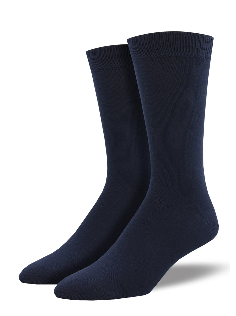 Men's Solid Bamboo Crew SOX SOCKSMITH Navy